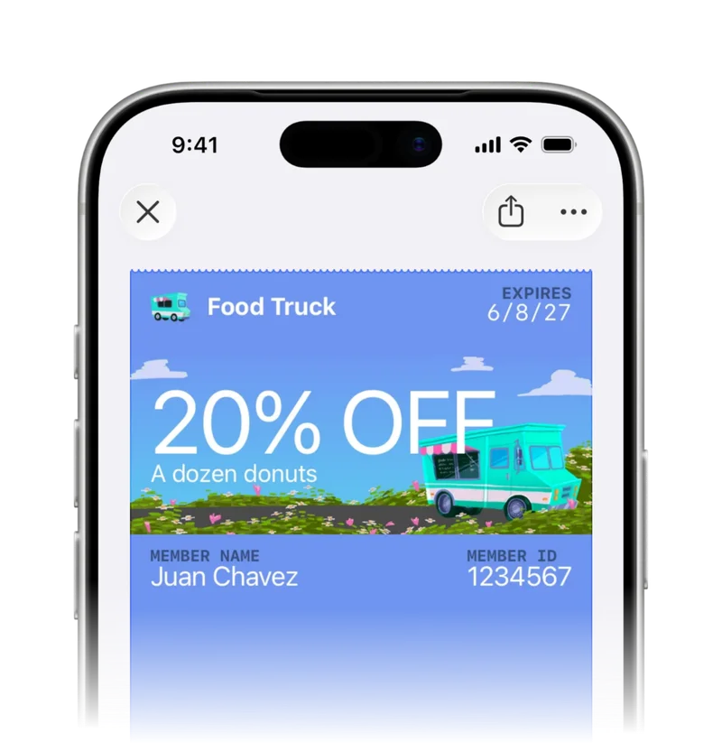 Food truck loyalty card in Apple Wallet