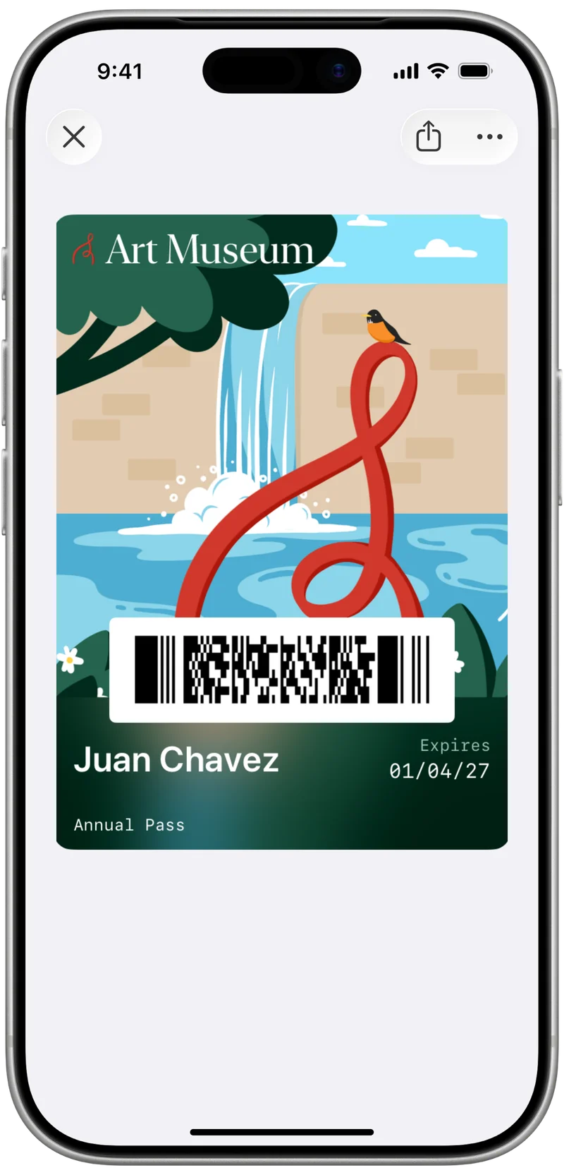 Museum loyalty card in Apple Wallet